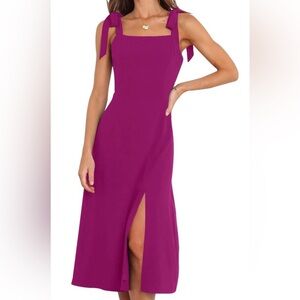 Pink Midi Dress with Slit